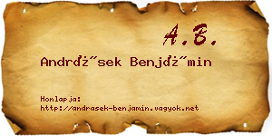 Andrásek Benjámin névjegykártya
